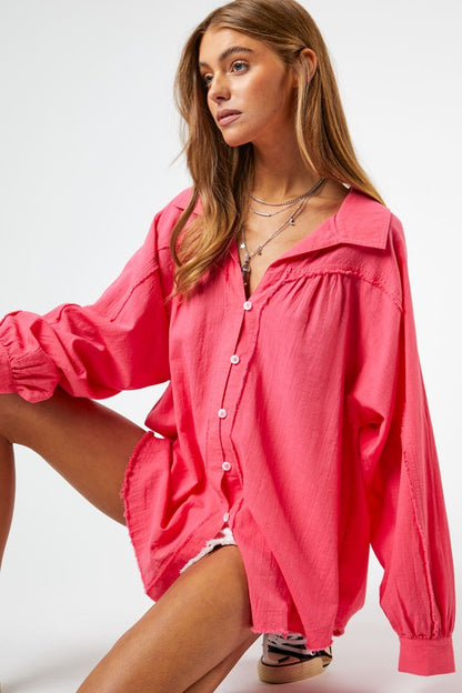 DAVI & DANI Button Down Relaxed Fit Shirt