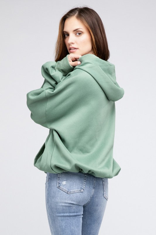 BIBI Stitch Detailed Elastic Hem Hoodie Sweatshirt