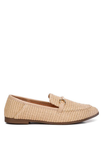 RAG & Co. Asher Horse-bit Embellished Raffia Loafers