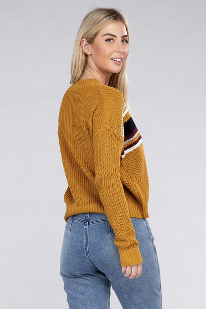 AMBIANCE APPAREL Striped Pullover Knit Sweater