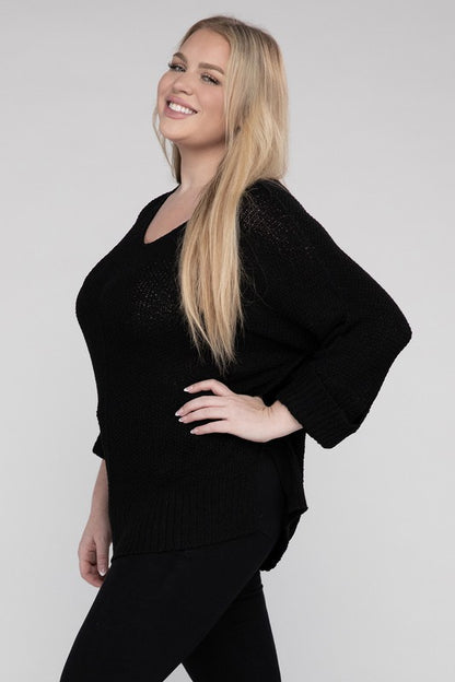 EESOME Plus Size Crew Neck Knit Sweater