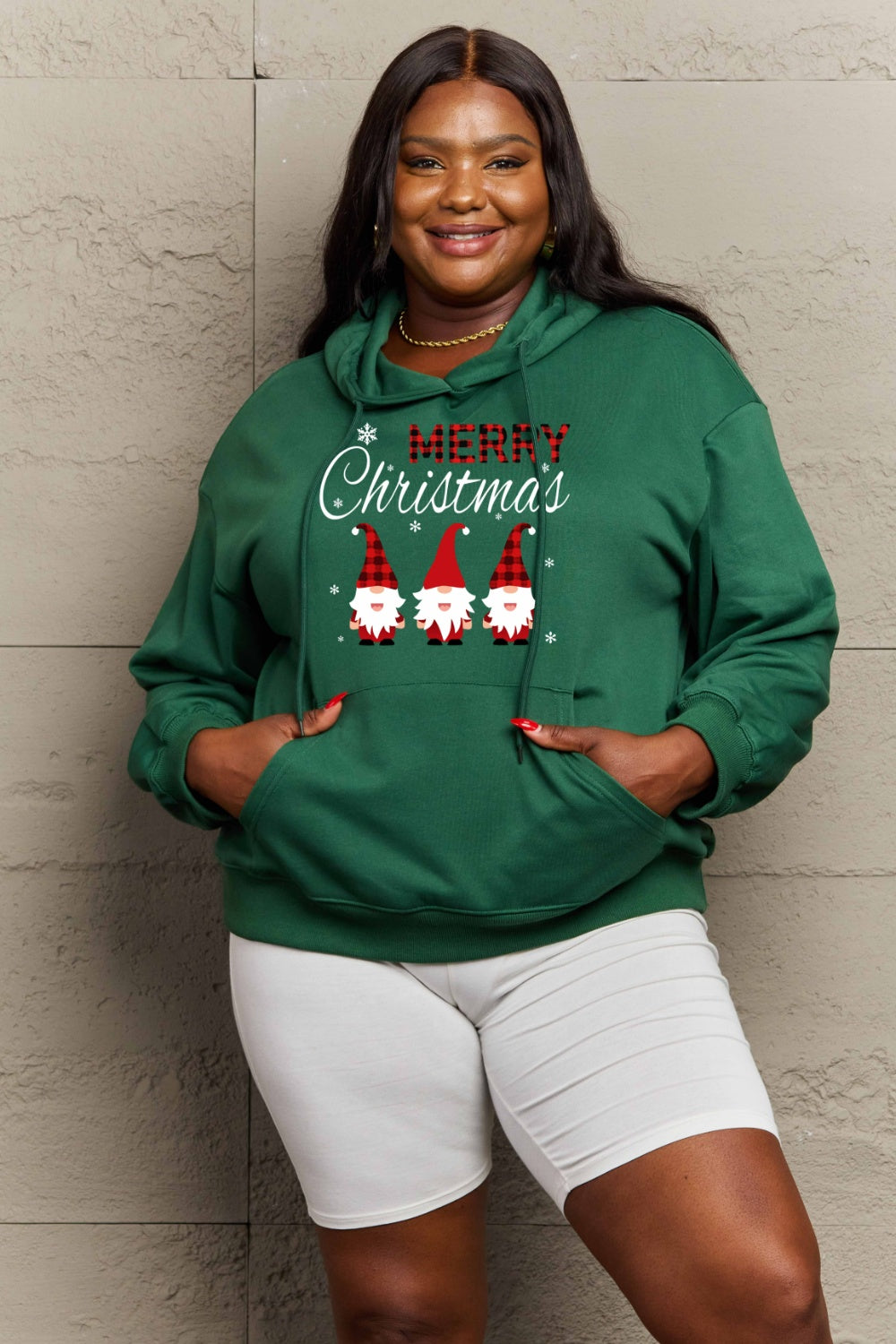 SIMPLY LOVE Full Size MERRY CHRISTMAS Graphic Hoodie