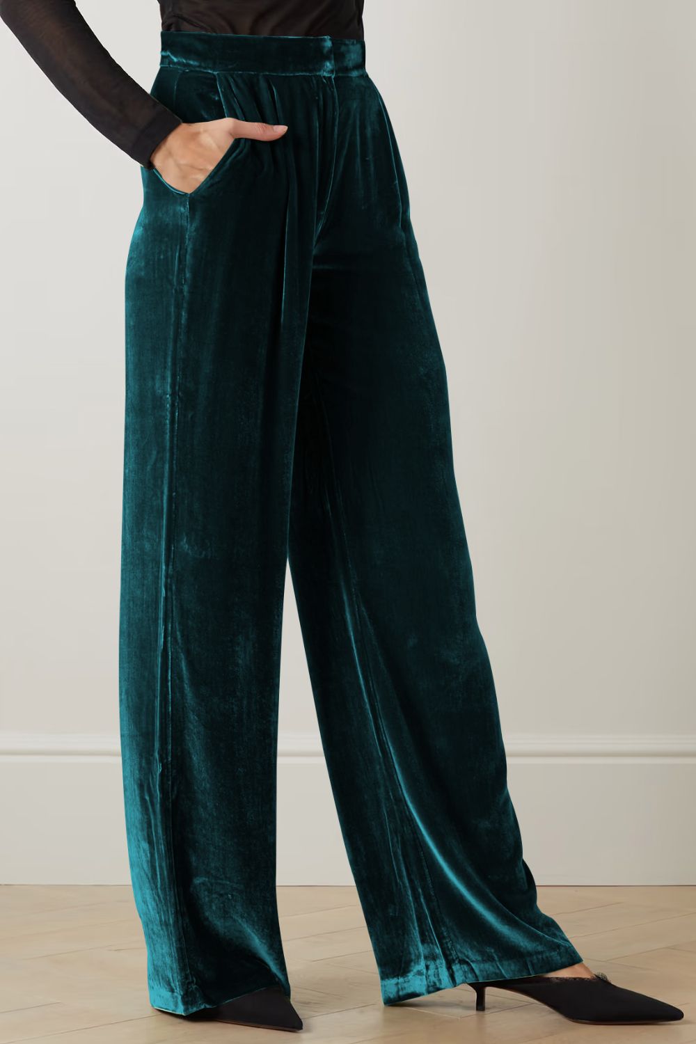 DOUBLE TAKE Loose Fit High Waist Long Pants with Pockets