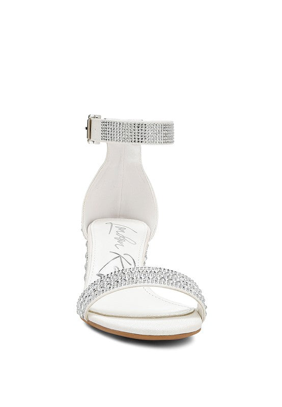 RAG & Co. Twerky Rhinestones Embellished Block Sandals