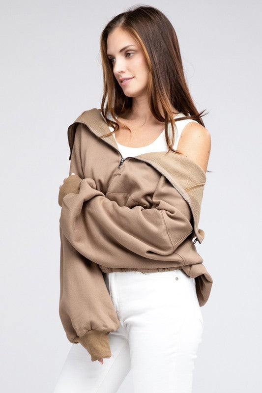 BIBI Stitch Detailed Elastic Hem Hoodie Sweatshirt