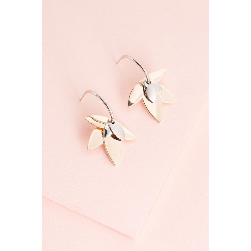 LOVADO Two-Tone Lotus Hoop Earrings