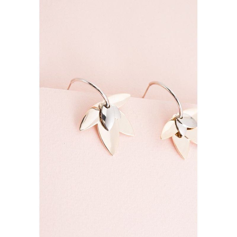 LOVADO Two-Tone Lotus Hoop Earrings