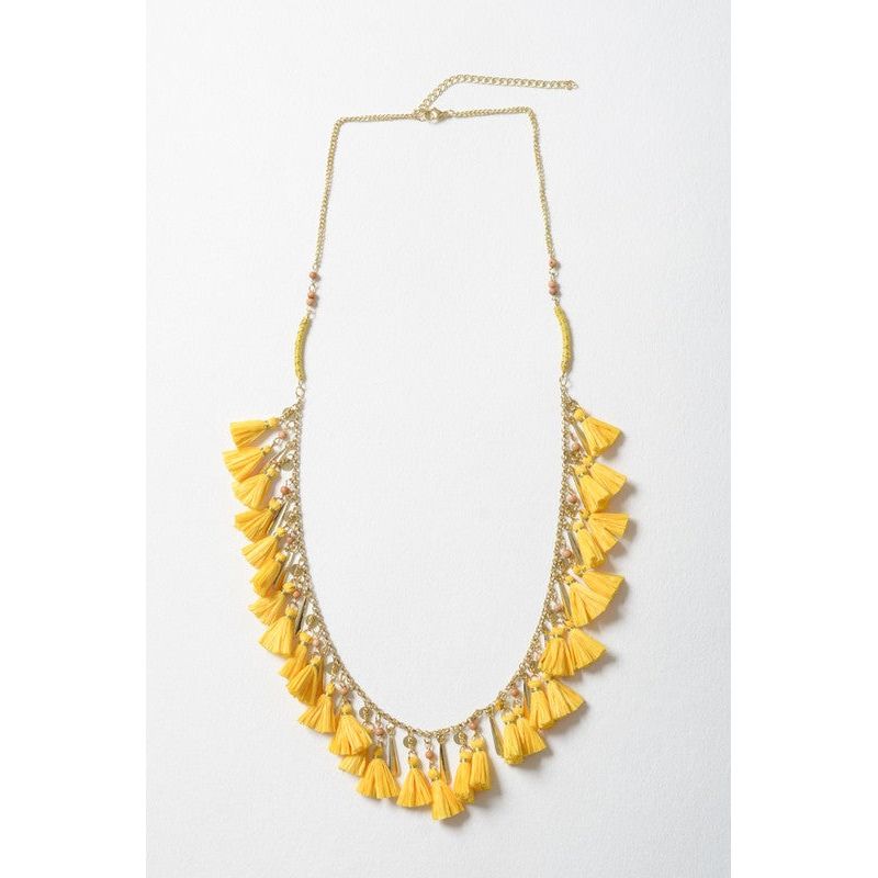 LETO Solid Tassel Chain Western-Boho Necklace