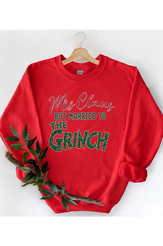 COLOR BEAR "Mrs. Claus Married to the Grinch" Christmas Graphic Sweatshirt