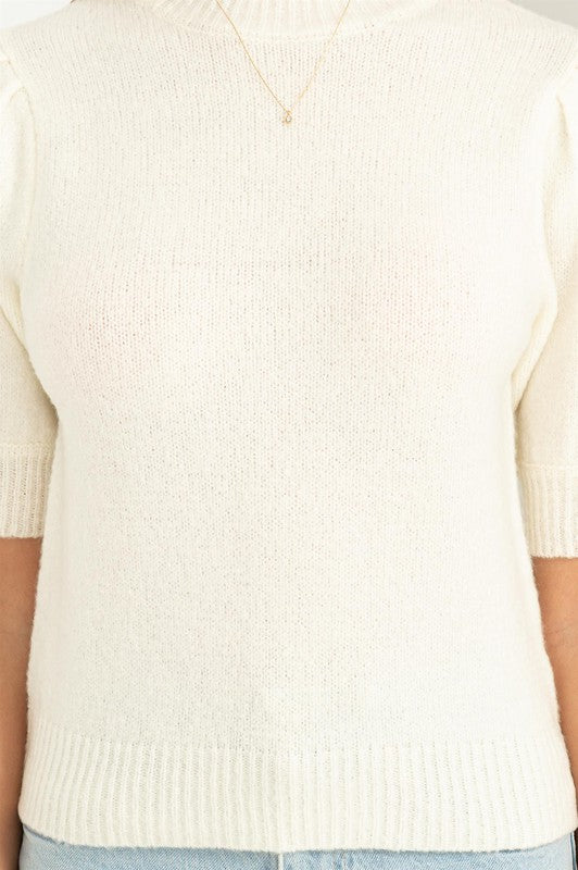 HYFVE Lovely Embrace Puff Sleeve Sweater Top