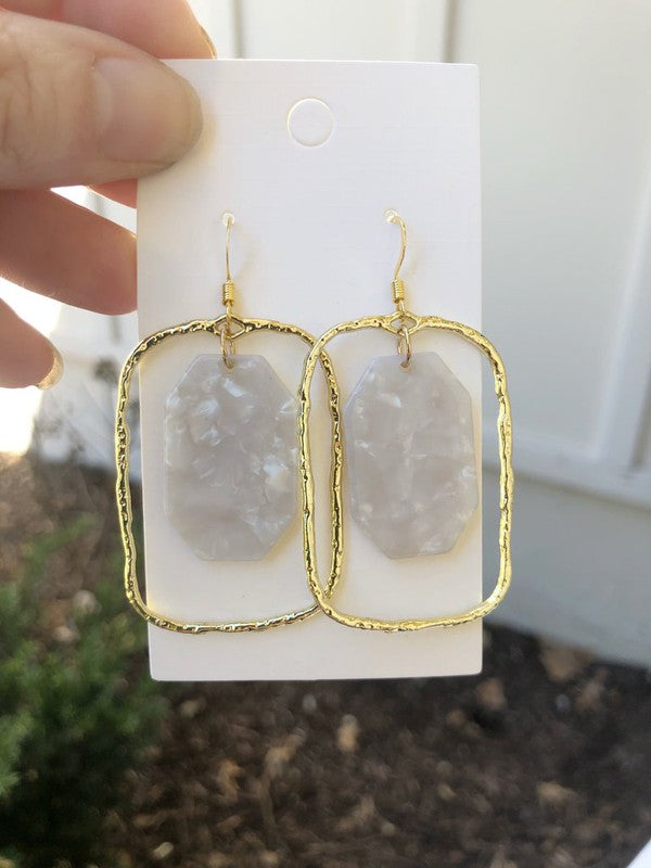 BAUBLES by B Ivory Gold Acrylic Chandelier Earrings