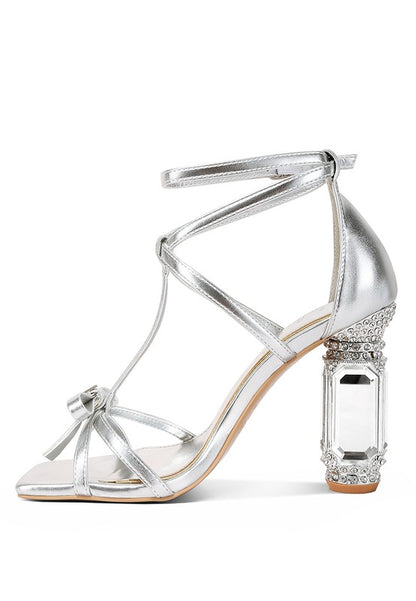 RAG Company Affluence T Strap Stone Encrusted Heeled Sandal