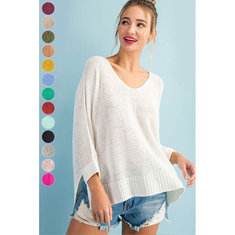 EESOME Crew Neck Knitted Sweater