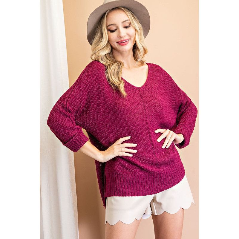 EESOME Crew Neck Knitted Sweater