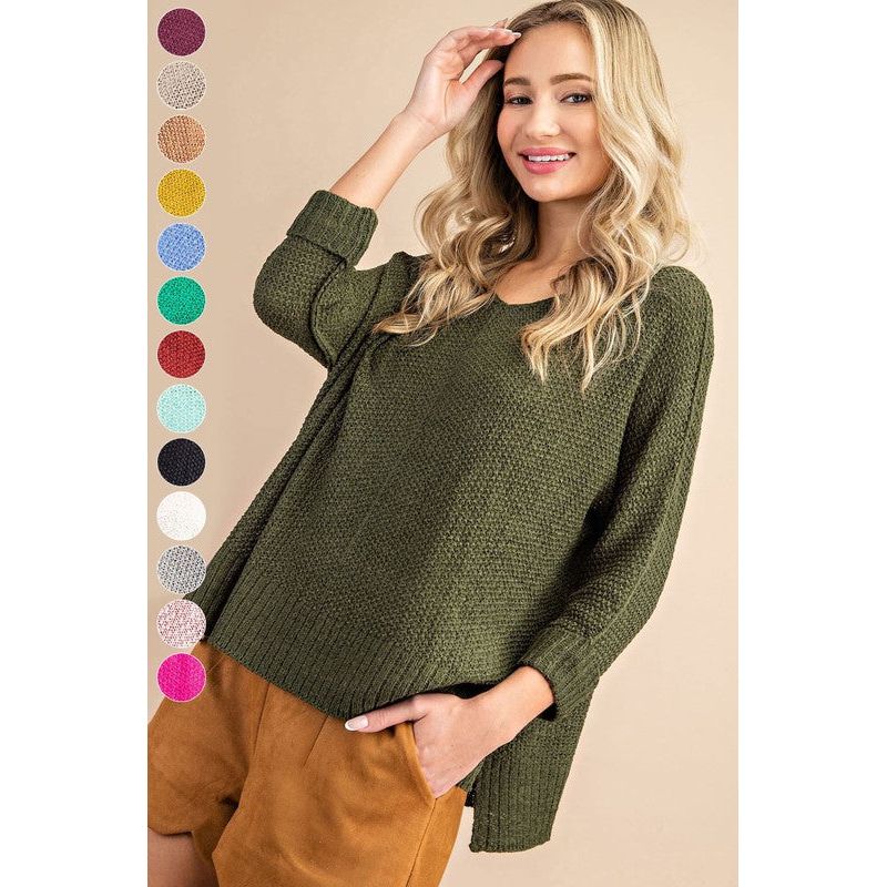 EESOME Crew Neck Knitted Sweater