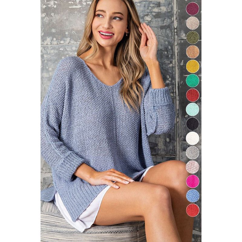 EESOME Crew Neck Knitted Sweater