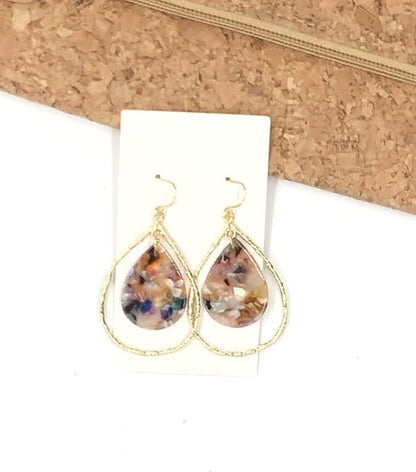 BAUBLES by B Multi-Color Acrylic Teardrop Chandelier Earrings