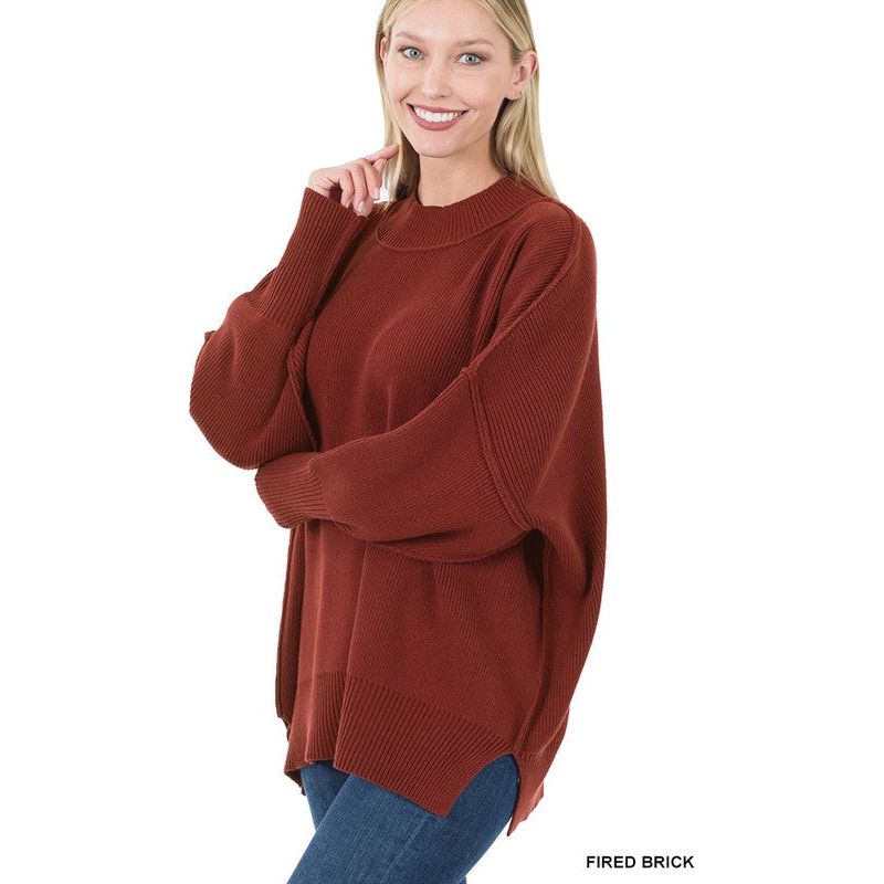 ZENANA Side Slit Oversized Sweater