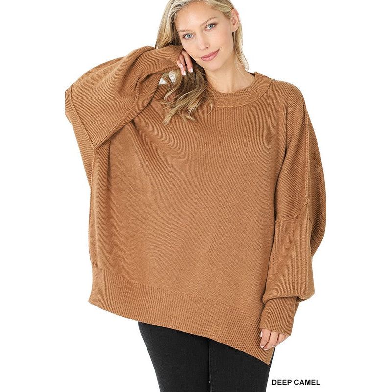 ZENANA Side Slit Oversized Sweater