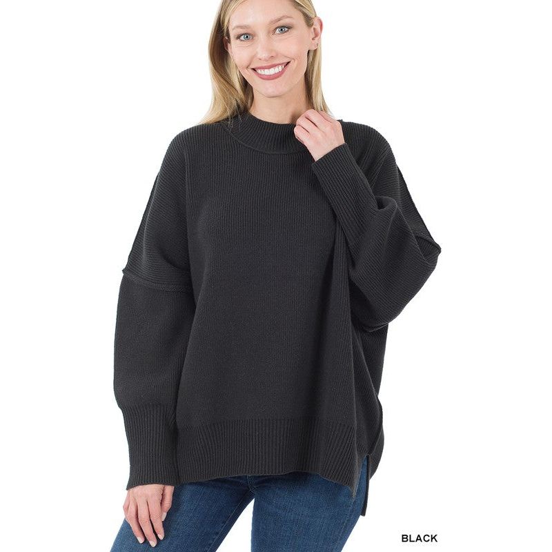 ZENANA Side Slit Oversized Sweater