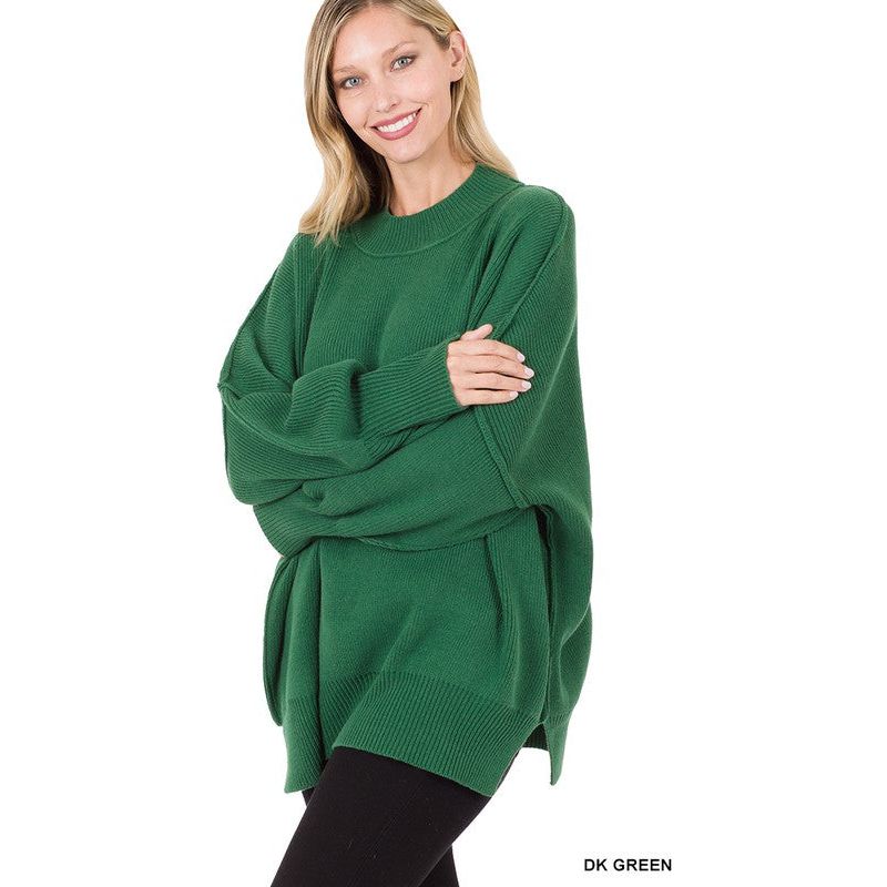 ZENANA Side Slit Oversized Sweater