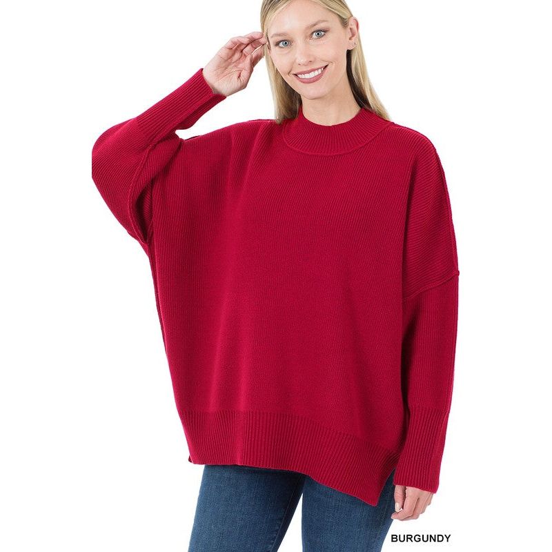 ZENANA Side Slit Oversized Sweater