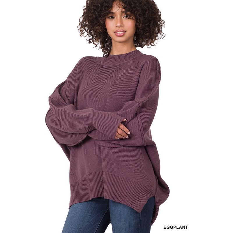 ZENANA Side Slit Oversized Sweater