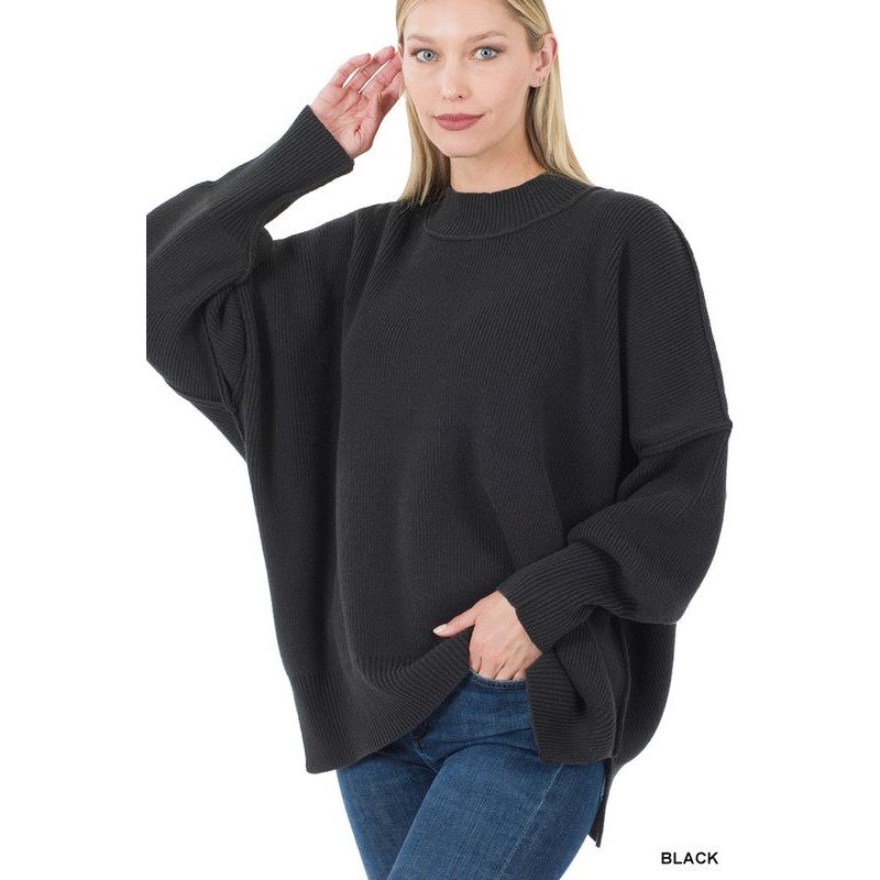 ZENANA Side Slit Oversized Sweater