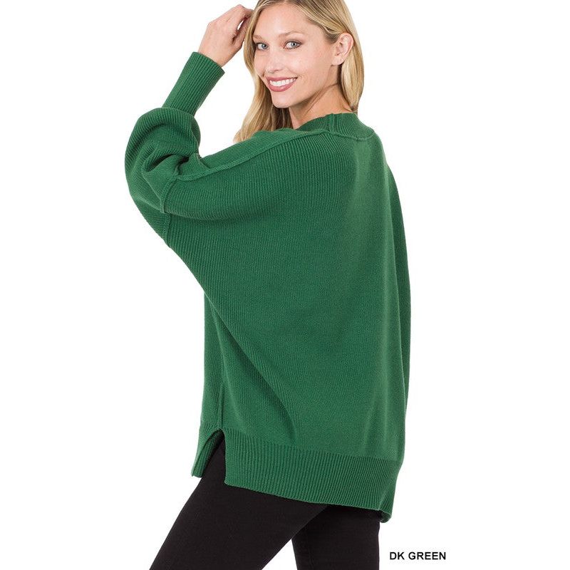 ZENANA Side Slit Oversized Sweater