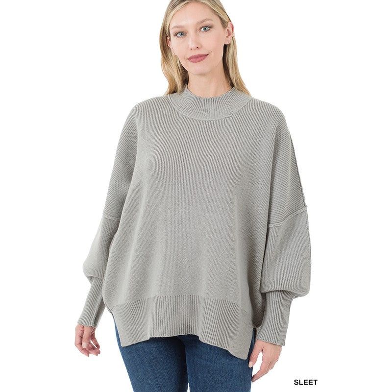 ZENANA Side Slit Oversized Sweater