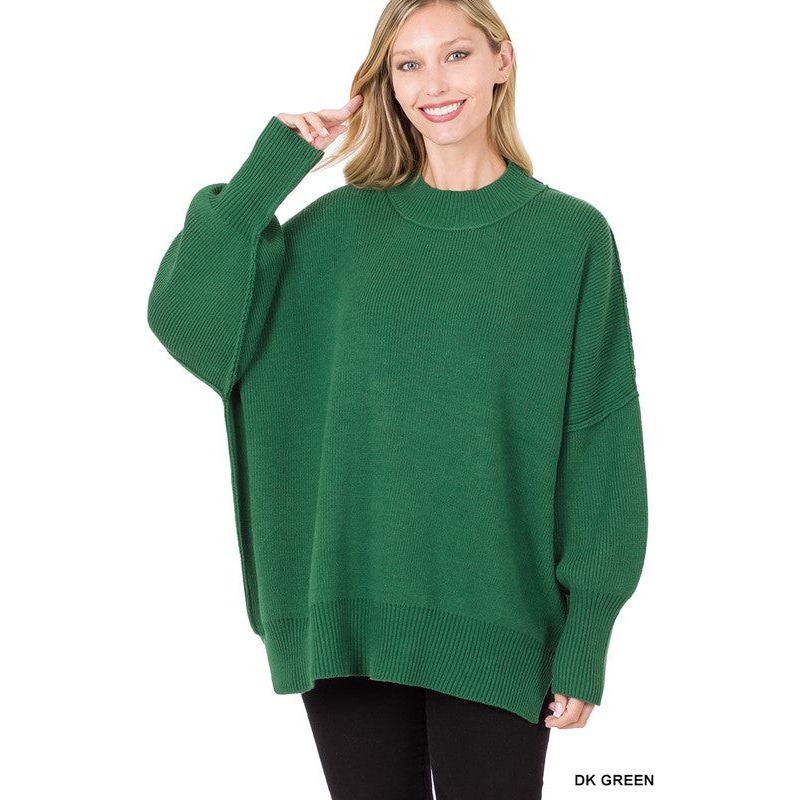 ZENANA Side Slit Oversized Sweater