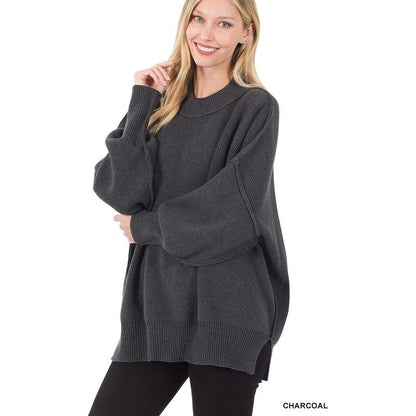 ZENANA Side Slit Oversized Sweater