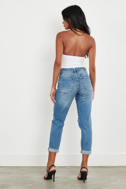 VIBRANT M.I.U. High Waisted Boyfriend Jeans