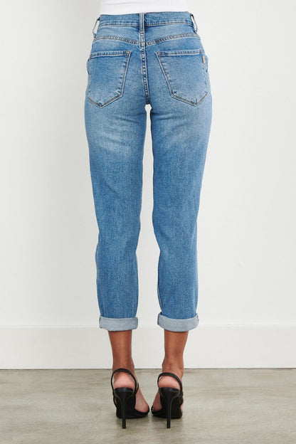 VIBRANT M.I.U. High Waisted Boyfriend Jeans