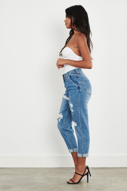 VIBRANT M.I.U. High Waisted Boyfriend Jeans