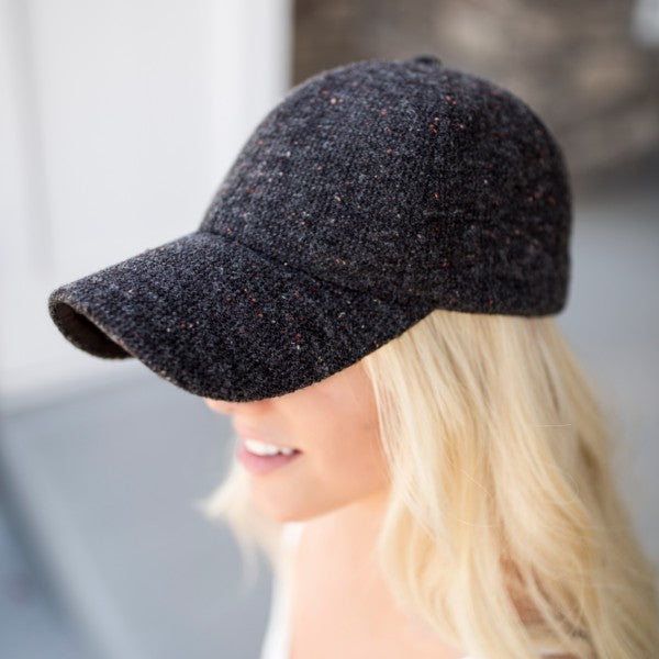 DANI & EM Breezy Tweed Ball Cap Fall Fashion Autumn Hat