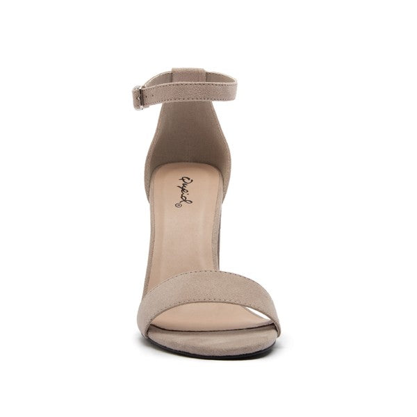 CUPID Thick Heel Open Toe Shoes-CASHMERE