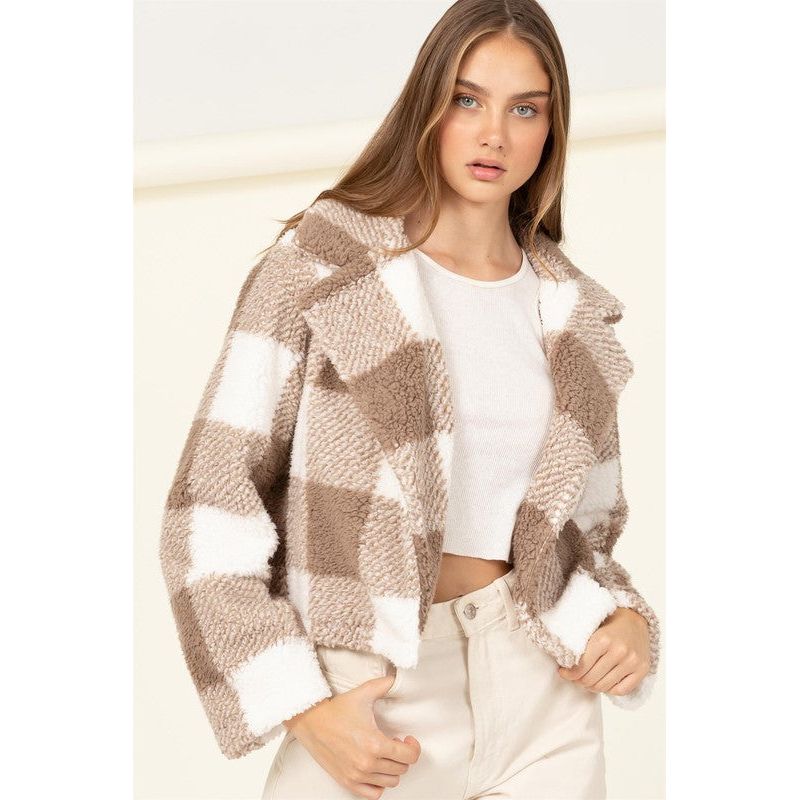 HYFVE Lucky Break Plaid Fur Jacket