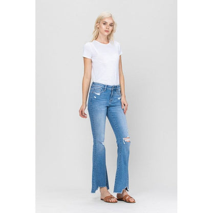 MID-RISE FLARE WITH HEM DETAIL