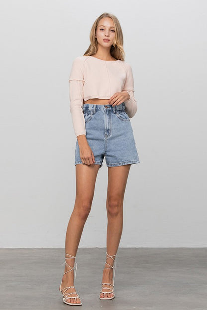 HIGH WAIST ELASTIC BANDED SHORTS