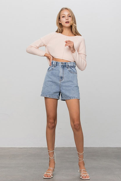 HIGH WAIST ELASTIC BANDED SHORTS