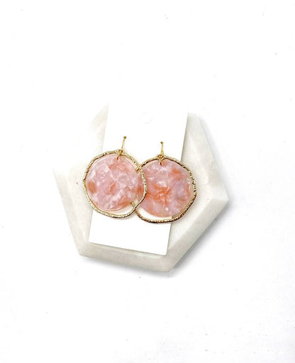 BAUBLES by B Pink Disc Acrylic Chandelier Earrings