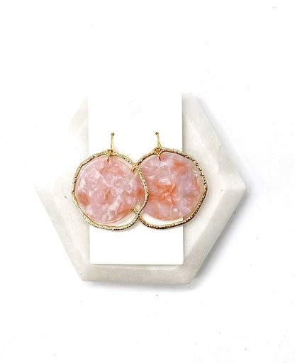 BAUBLES by B Pink Disc Acrylic Chandelier Earrings