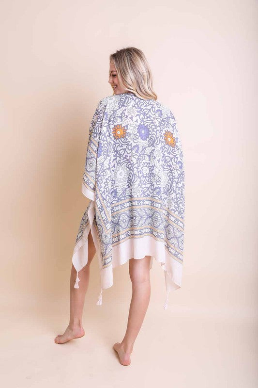 LETO Touch of Morrocco Tapestry Tassel Kimono