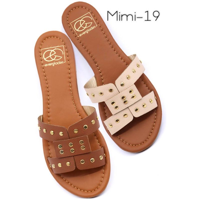 Casual Summer Slide Sandal with Rivet Studs