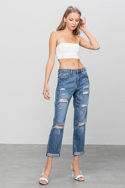 INSANE GENES Distressed Premium Boyfriend Jeans