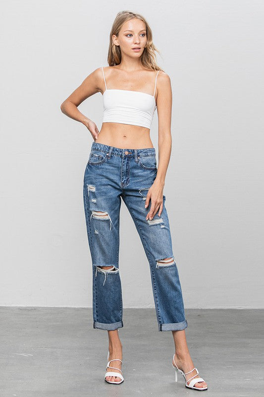 INSANE GENES Distressed Premium Boyfriend Jeans