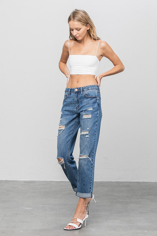 INSANE GENES Distressed Premium Boyfriend Jeans