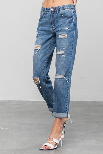 INSANE GENES Distressed Premium Boyfriend Jeans