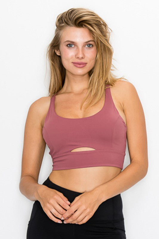 OTOS ACTIVE Cross Back Front Slit Sports Bra